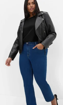 Asha Fit Dena Ankle Grazer Jean - mid wash