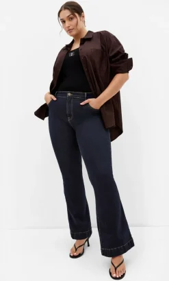 Asha Fit Jasmin Flare Leg Regular Jean - dark wash