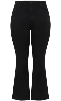 Asha Fit Jasmin Flare Leg Short Jean - black