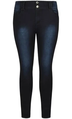 Asha Fit Skinny Leg Short Jean - dark wash