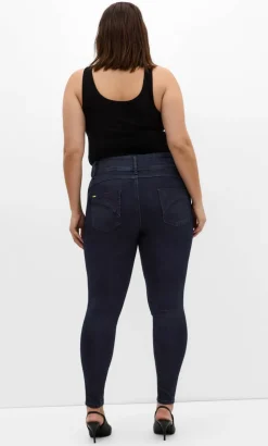 Asha Fit Skinny Leg Short Jean - dark wash