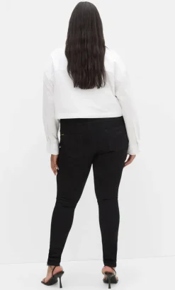 Asha Fit Skinny Leg Short Jean - black