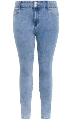 Asha Fit Ultra Skinny Leg Short Jean - light wash