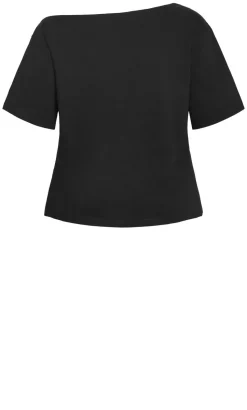 Asymmetrical Cotton Tee - black