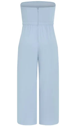 Attract Strapless Jumpsuit - dusty blue