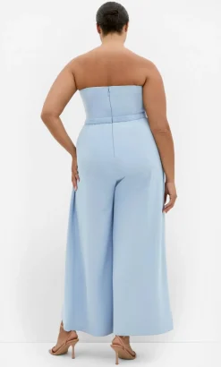 Attract Strapless Jumpsuit - dusty blue