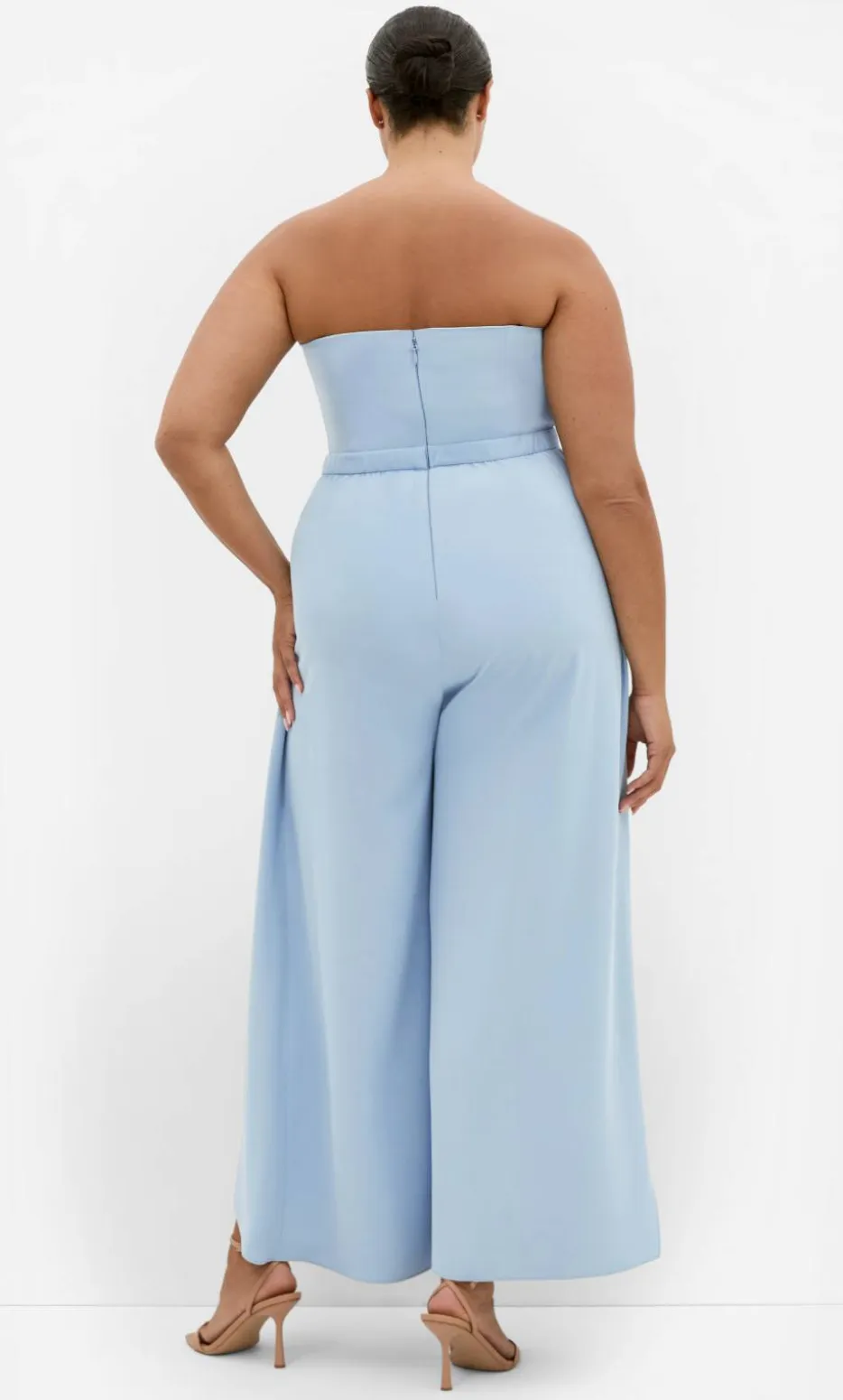 Attract Strapless Jumpsuit - dusty blue