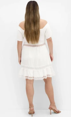 Aura Shirred Bodice Dress - ivory