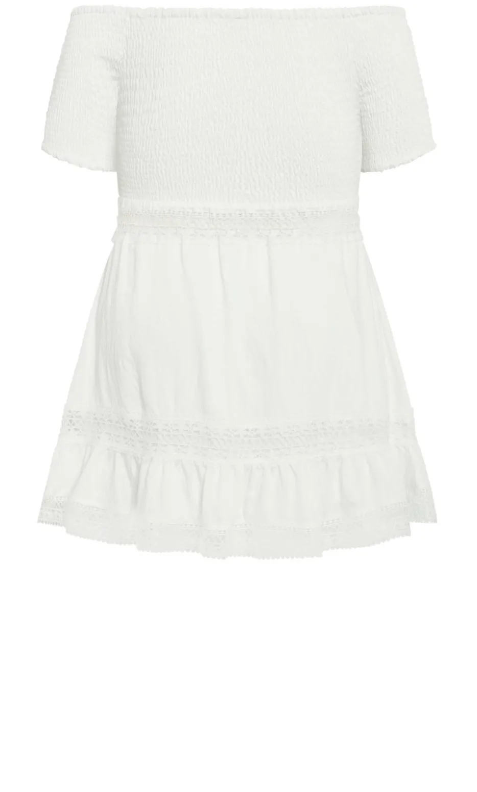 Aura Shirred Bodice Dress - ivory