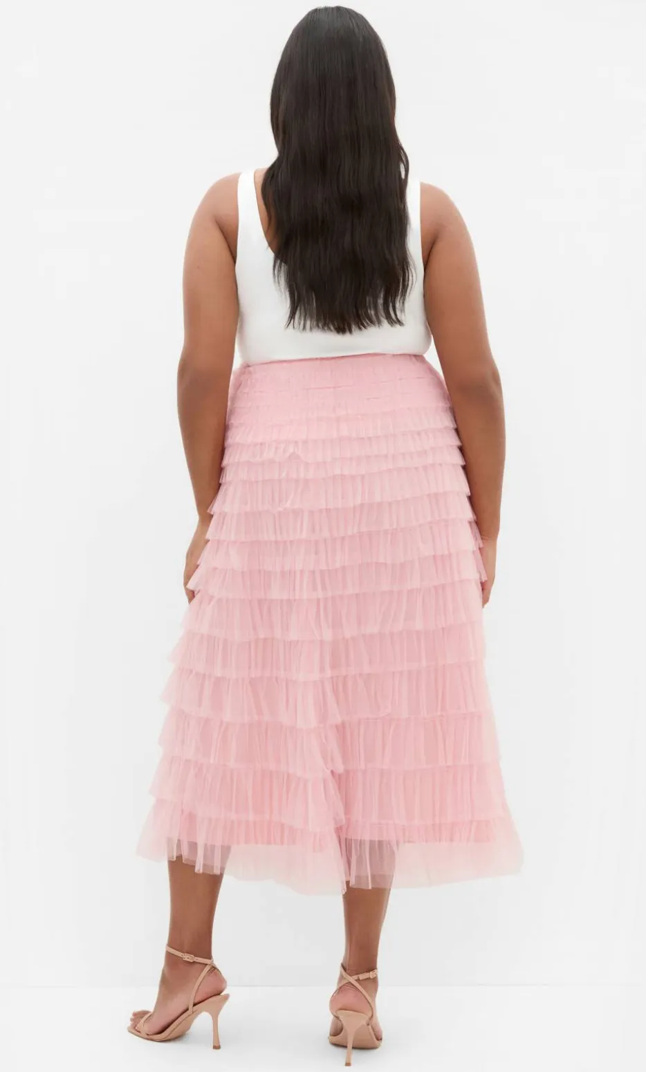 Averi Tulle Midi Skirt - rose quartz