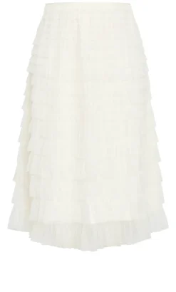 Averi Tulle Midi Skirt - vanilla