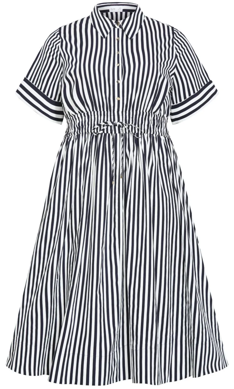Ayla Stripe Shirt Dress - navy