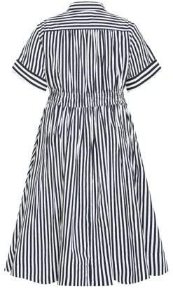 Ayla Stripe Shirt Dress - navy