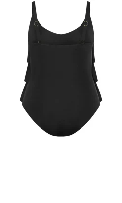 Azores Tiered 1 Piece - black