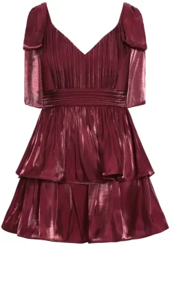 Betty Bow Mini Dress - dark cherry