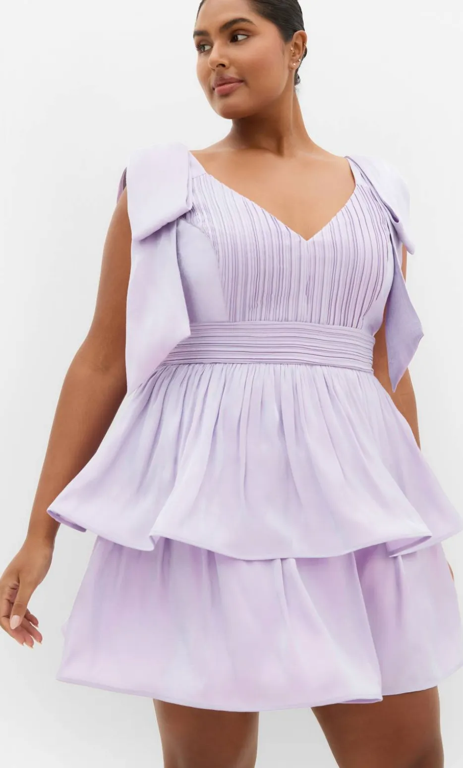Betty Bow Mini Dress - lilac