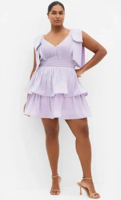 Betty Bow Mini Dress - lilac