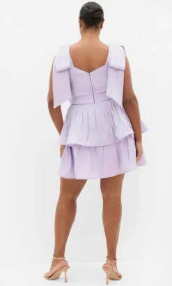 Betty Bow Mini Dress - lilac