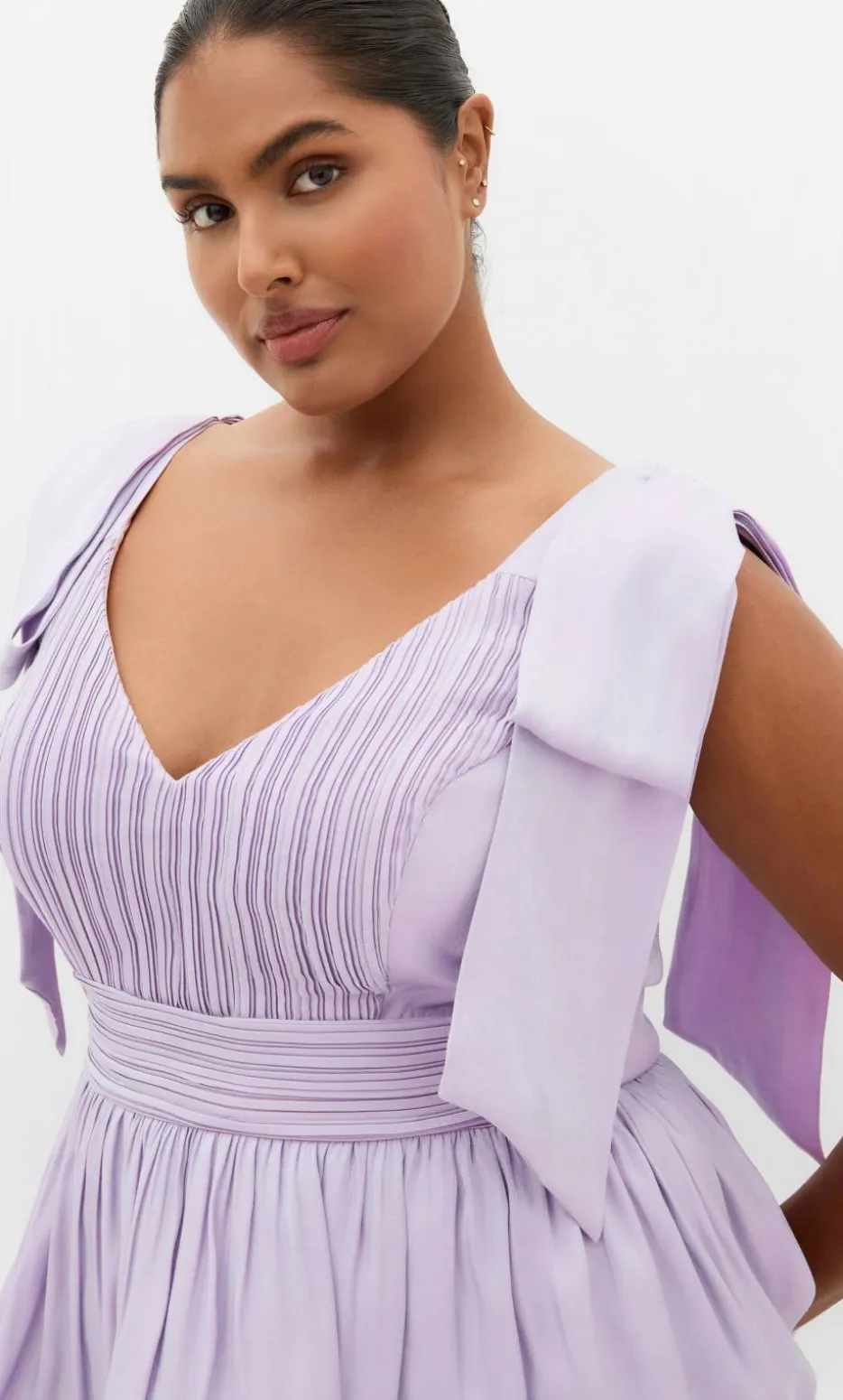 Betty Bow Mini Dress - lilac