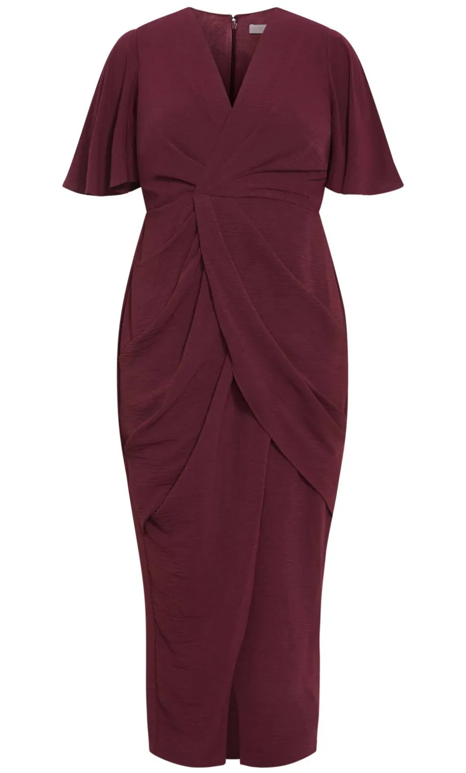 Braelynn Drape Maxi Dress - dark cherry