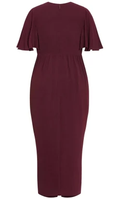 Braelynn Drape Maxi Dress - dark cherry