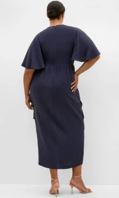Braelynn Drape Maxi Dress - navy