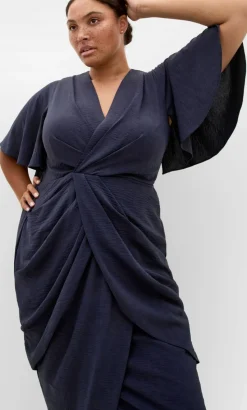Braelynn Drape Maxi Dress - navy