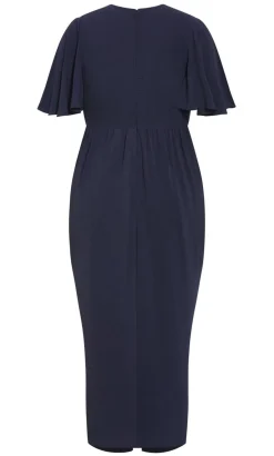 Braelynn Drape Maxi Dress - navy