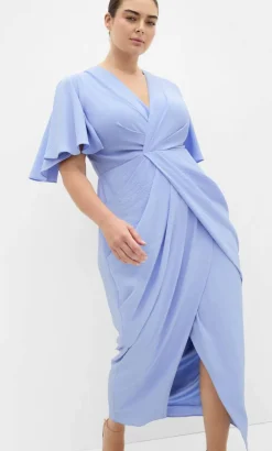 Braelynn Drape Maxi Dress - sky blue