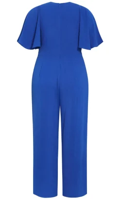 Braelynn V Neck Jumpsuit - cerulean