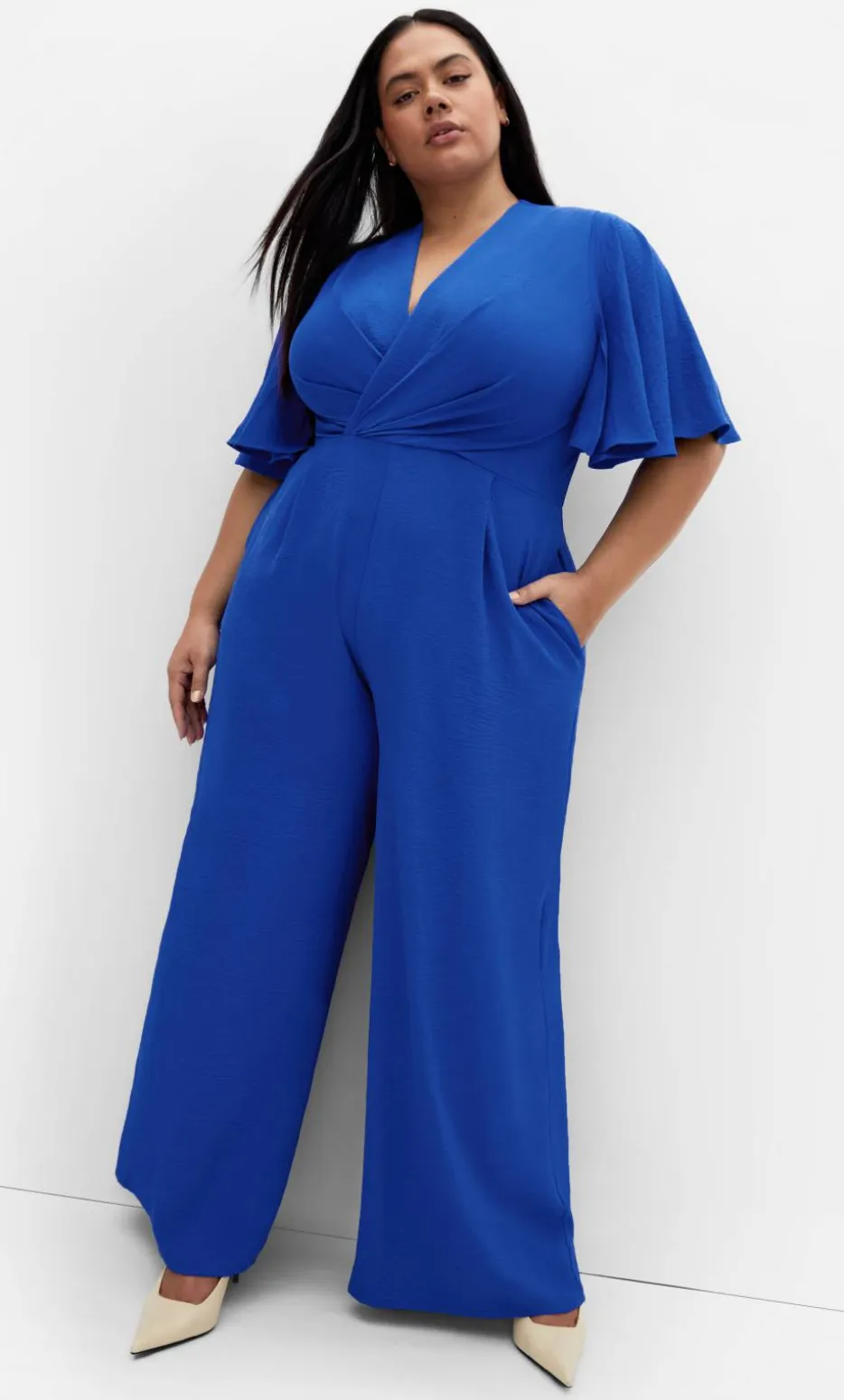 Braelynn V Neck Jumpsuit - cerulean