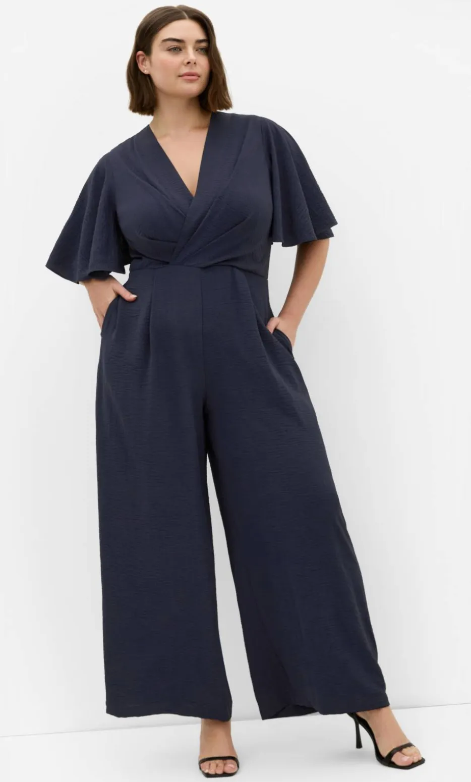 Braelynn V Neck Jumpsuit - navy