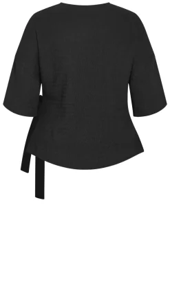 Brianna Side Tie Top - black