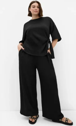 Brianna Side Tie Top - black