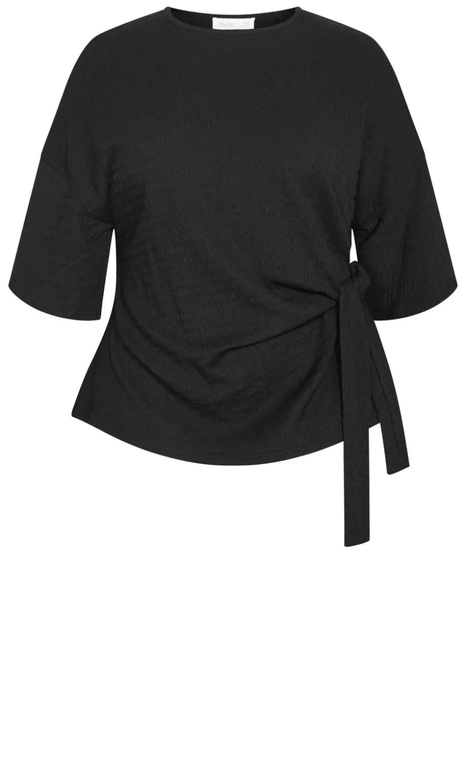 Brianna Side Tie Top - black