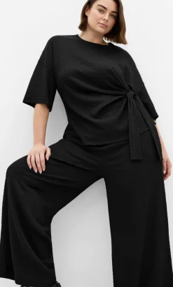 Brianna Side Tie Top - black