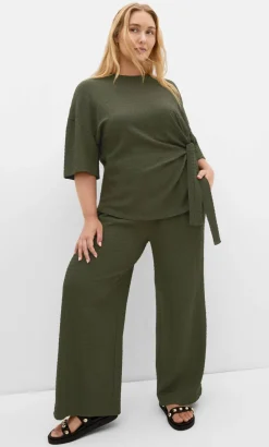 Brianna Wide Leg Pant - khaki