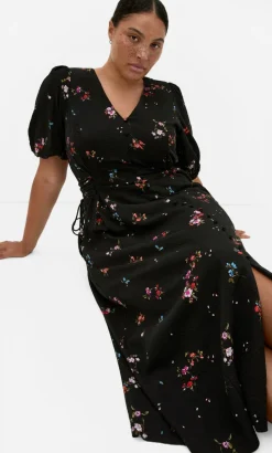 Briella Bouquet Print Dress - black