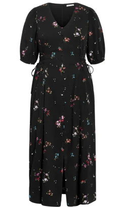 Briella Bouquet Print Dress - black