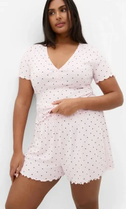 Brooke Spot Sleep Short - baby pink