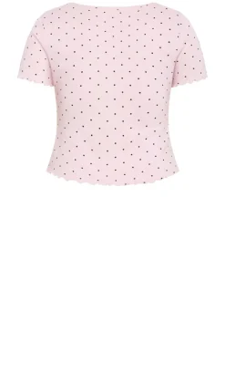 Brooke Spot Sleep Top - baby pink