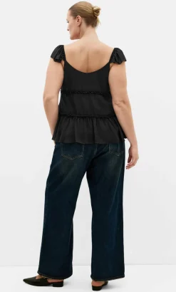 Bryn Frill Tie Top - black