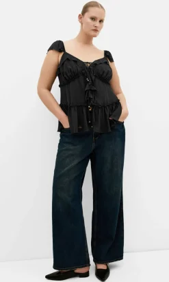 Bryn Frill Tie Top - black