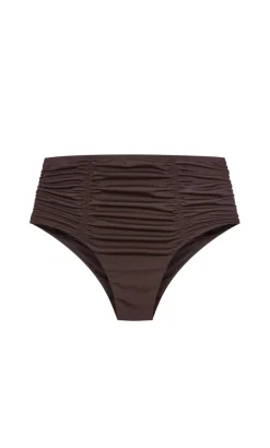 Capri Hi Waist Bikini Brief - chocolate