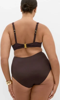 Capri Hi Waist Bikini Brief - chocolate