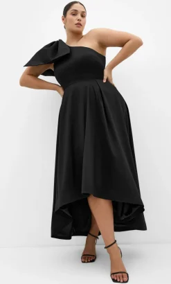 Captivate One Shoulder Maxi Dress - black