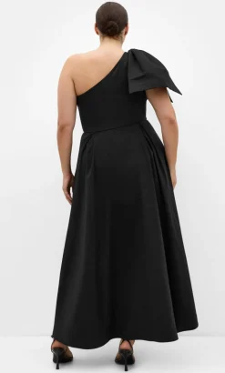Captivate One Shoulder Maxi Dress - black