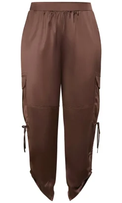 Cargo Castle Satin Pant - chocolate