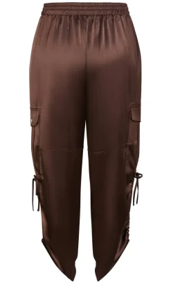 Cargo Castle Satin Pant - chocolate