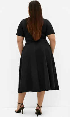 Cariline Midi Skater Dress - black
